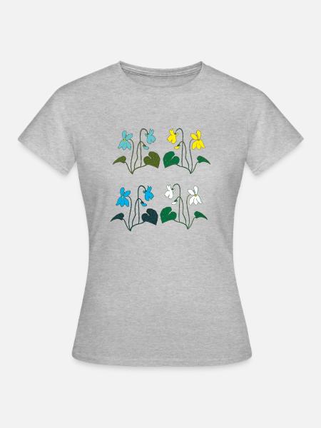 veilchen 4 farbig - Frauen T-Shirt - Grau meliert