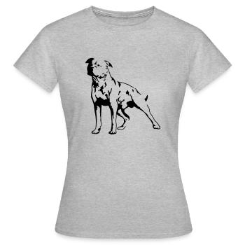 Staffordshire Terrier - T-shirt Femme - gris chiné - Devant - AI Model Female 172 dark (172cm)