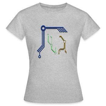 digitale Spielerei - Frauen T-Shirt - Grau meliert - Vorne - AI Model Female 172 dark (172cm)