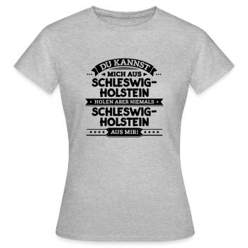 Mein Schleswig-Holstein - Frauen T-Shirt - Grau meliert - Vorne - AI Model Female 172 dark (172cm)