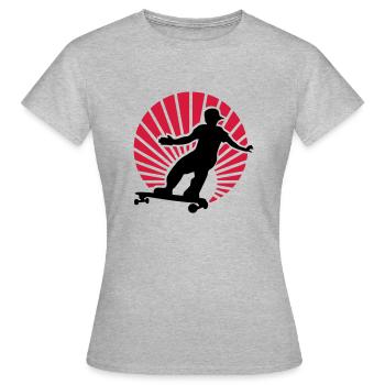 longboard - Frauen T-Shirt - Grau meliert - Vorne - AI Model Female 172 dark (172cm)