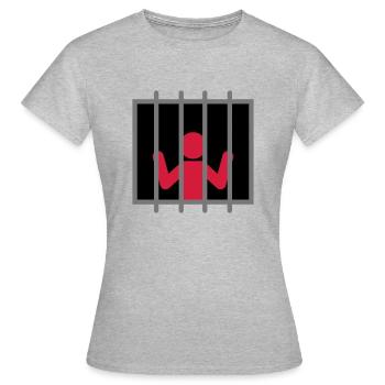 Captive Man - Frauen T-Shirt - Grau meliert - Vorne - AI Model Female 172 dark (172cm)