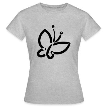 papillon - T-shirt Femme - gris chiné - Devant - AI Model Female 172 dark (172cm)