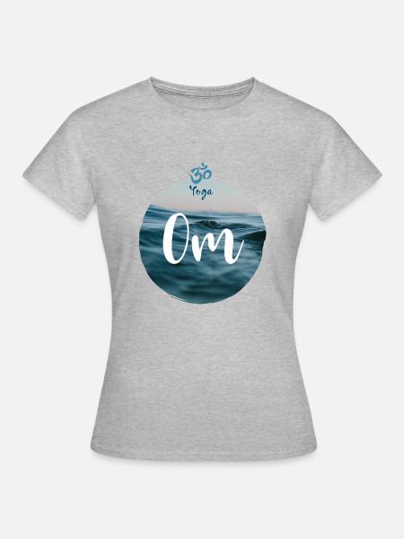 Yoga om - Frauen T-Shirt - Grau meliert