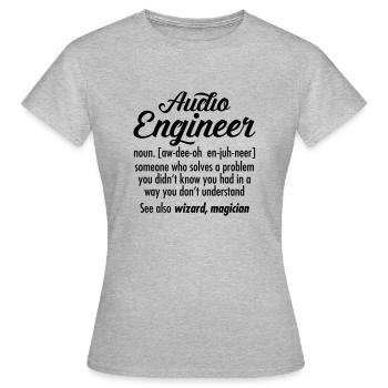 Audio Engineer - Definition - Frauen T-Shirt - Grau meliert - Vorne - AI Model Female 172 dark (172cm)
