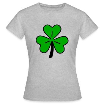 Kleeblatt - Frauen T-Shirt - Grau meliert - Vorne - AI Model Female 172 dark (172cm)