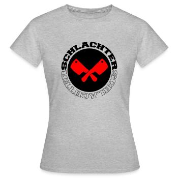 schlachter 002 - Frauen T-Shirt - Grau meliert - Vorne - AI Model Female 172 dark (172cm)
