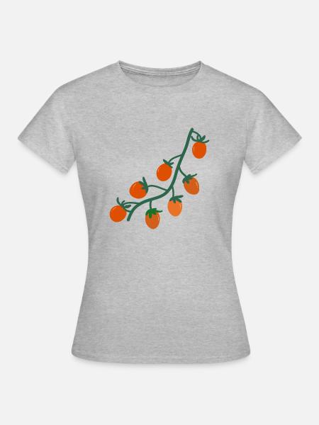 Kirschtomaten2 - Frauen T-Shirt - Grau meliert