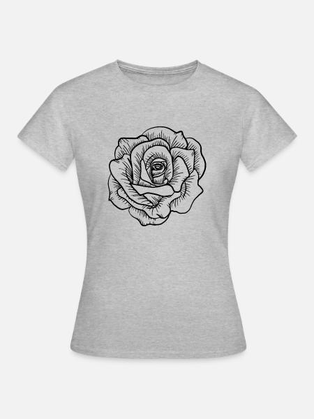 Flower Blume Pflanze - Frauen T-Shirt - Grau meliert