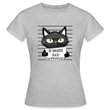 Mauvaise attitude - T-shirt Femme - gris chiné - Devant - AI Model Female 172 dark (172cm)