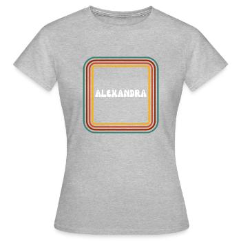 Vintage-Name Alexandra - Frauen T-Shirt - Grau meliert - Vorne - AI Model Female 172 dark (172cm)