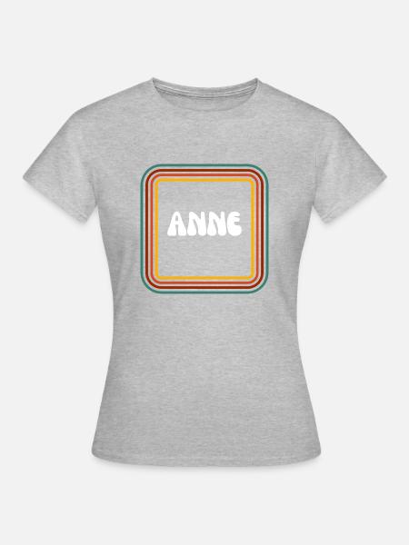 Retro-Name Anne - Frauen T-Shirt - Grau meliert
