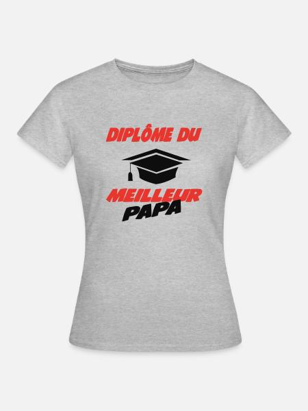 Bestes Papa-Diplom - Frauen T-Shirt - Grau meliert