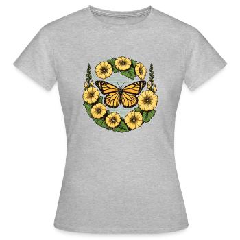 Monarch Butterfly - Women's T-Shirt - heather grey - Front - AI Model Female 172 dark (172cm)