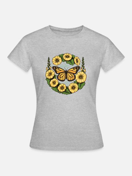 Monarchfalter - Frauen T-Shirt - Grau meliert