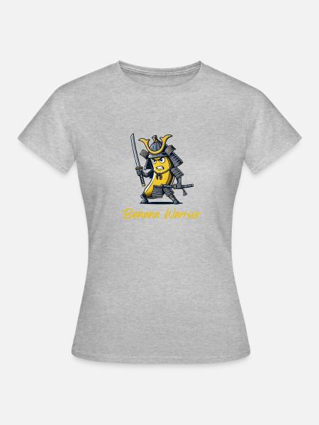 Banane Samurai - Frauen T-Shirt - Grau meliert