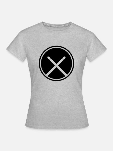 Drumstick circle - Frauen T-Shirt - Grau meliert