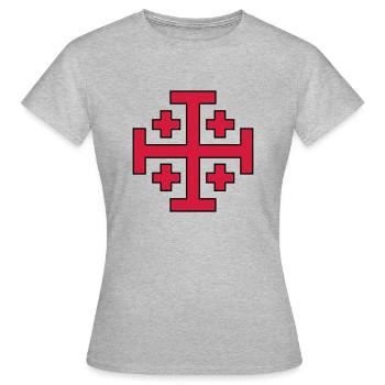 Jerusalem Cross - Women's T-Shirt - heather grey - Front - AI Model Female 172 dark (172cm)