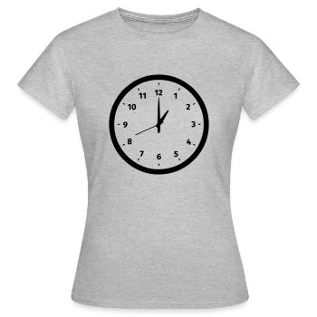 Uhr - Frauen T-Shirt - Grau meliert - Vorne - AI Model Female 172 dark (172cm)