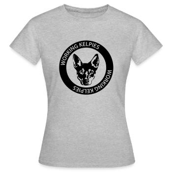 Working Kelpie - Frauen T-Shirt - Grau meliert - Vorne - AI Model Female 172 dark (172cm)