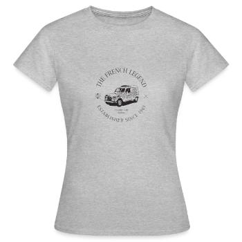  4L FRENCH CAR - T-shirt Femme - gris chiné - Devant - AI Model Female 172 dark (172cm)
