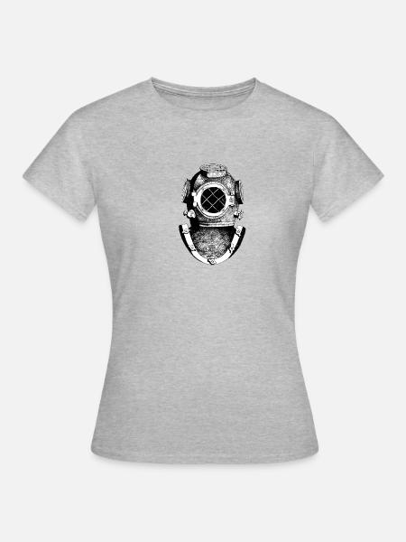 Taucher - Frauen T-Shirt - Grau meliert