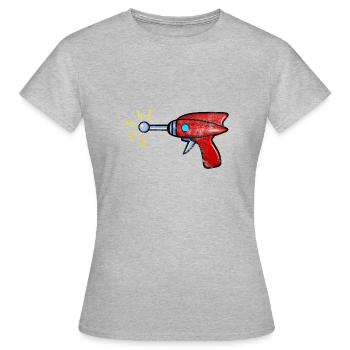 Strahlenpistole - Frauen T-Shirt - Grau meliert - Vorne - AI Model Female 172 dark (172cm)