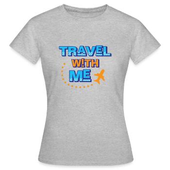 Voyage avec moi - T-shirt Femme - gris chiné - Devant - AI Model Female 172 dark (172cm)