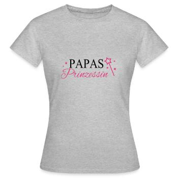 Papas Prinzessin - Frauen T-Shirt - Grau meliert - Vorne - AI Model Female 172 dark (172cm)