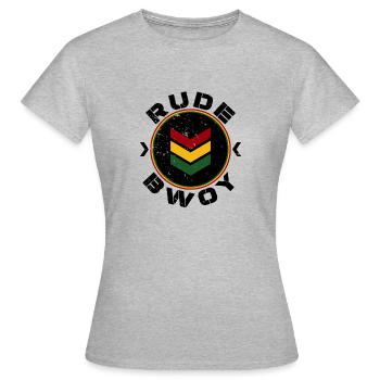 Rude Bwoy - T-shirt Femme - gris chiné - Devant - AI Model Female 172 dark (172cm)