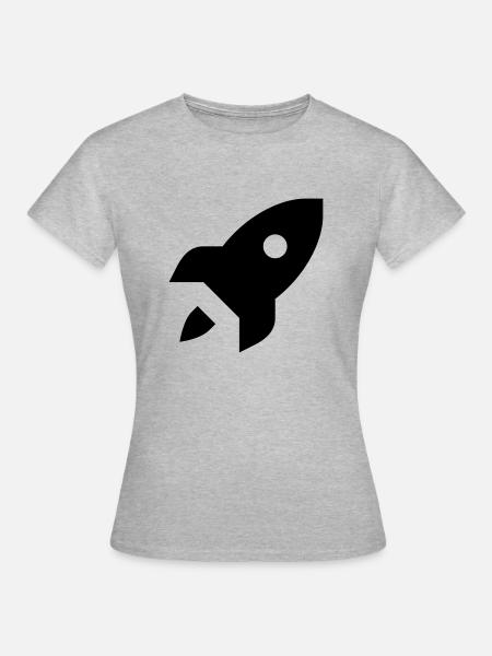 Rakete - Frauen T-Shirt - Grau meliert