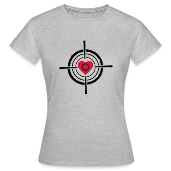 Love target - Frauen T-Shirt - Grau meliert - Vorne - AI Model Female 172 dark (172cm)