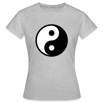 Ying Yang Symbol - Frauen T-Shirt - Grau meliert - Vorne - AI Model Female 172 dark (172cm)