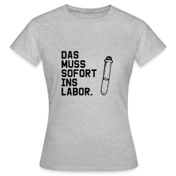 Lustige Witzige Coole Sprüche Labor - Frauen T-Shirt - Grau meliert - Vorne - AI Model Female 172 dark (172cm)