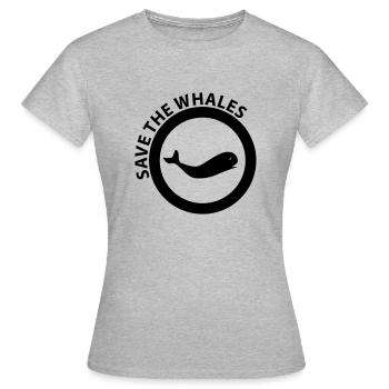 save the whales - T-shirt Femme - gris chiné - Devant - AI Model Female 172 dark (172cm)