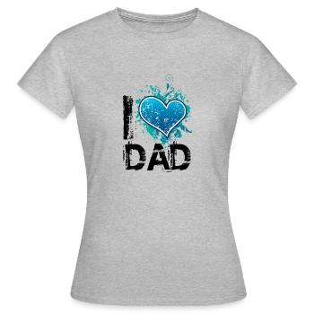 I love dad de - Frauen T-Shirt - Grau meliert - Vorne - AI Model Female 172 dark (172cm)