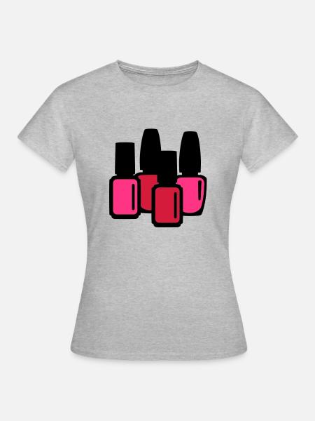 Nagellack - Frauen T-Shirt - Grau meliert