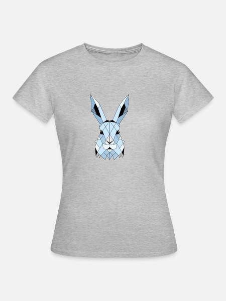 geometrischer Hase - Frauen T-Shirt - Grau meliert