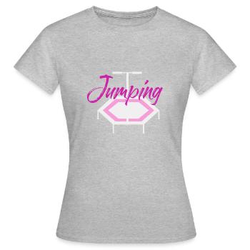 jumping trampoline girl jumping jump tramp gift - Women's T-Shirt - heather grey - Front - AI Model Female 172 dark (172cm)
