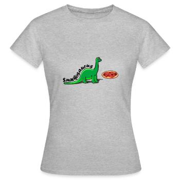Snackosaurus - kleiner Vielfraß - Frauen T-Shirt - Grau meliert - Vorne - AI Model Female 172 dark (172cm)