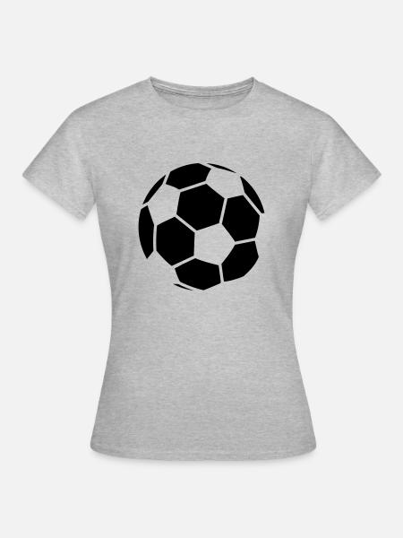 Soccer Pattern - Frauen T-Shirt - Grau meliert