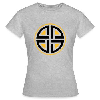 Bouclier noeud, noeud celtique symbole de protection Thor - T-shirt Femme - gris chiné - Devant - AI Model Female 172 dark (172cm)