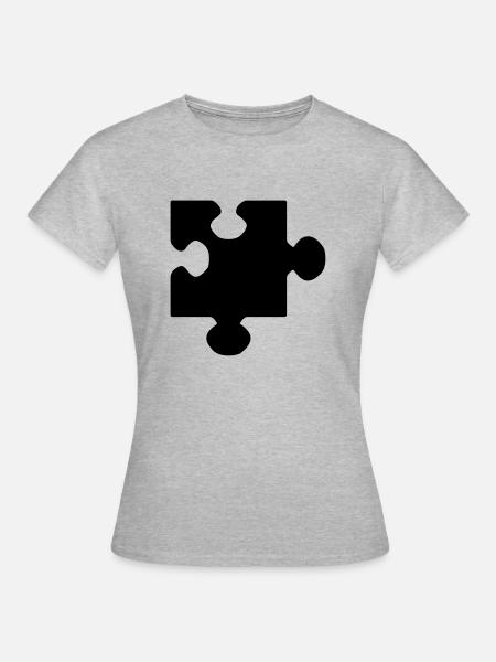 puzzel - Frauen T-Shirt - Grau meliert