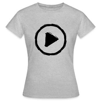 jouer triangle stop bouton pause musique boutons musique cercles - T-shirt Femme - gris chiné - Devant - AI Model Female 172 dark (172cm)