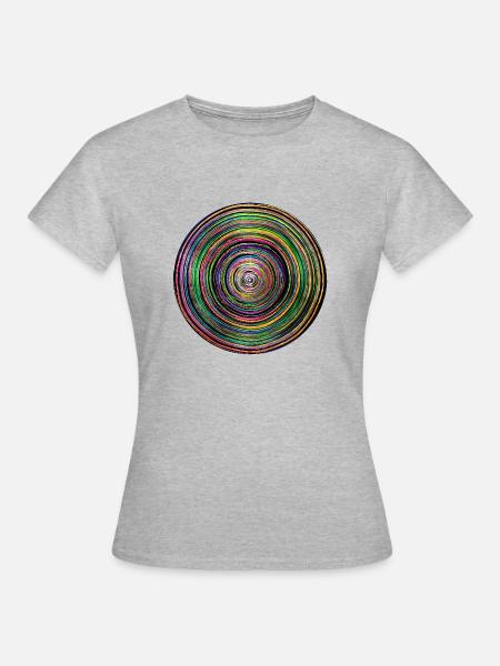Hypnotischer Kreis - Frauen T-Shirt - Grau meliert