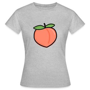 Pfirsich Emoji - Frauen T-Shirt - Grau meliert - Vorne - AI Model Female 172 dark (172cm)