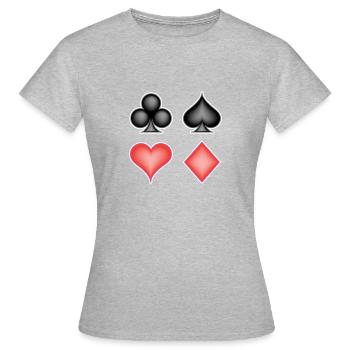card game - T-shirt Femme - gris chiné - Devant - AI Model Female 172 dark (172cm)