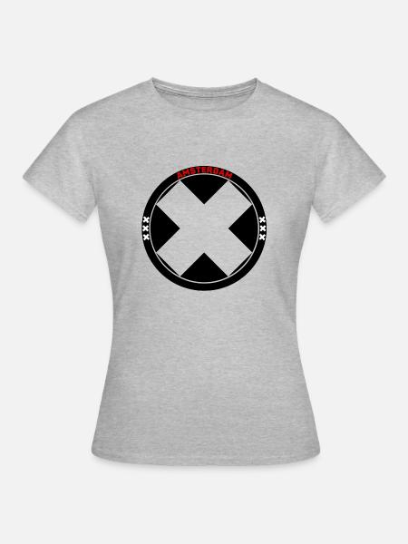 Amsterdam XXX - Frauen T-Shirt - Grau meliert