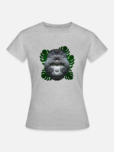 Polygon Gorilla - Frauen T-Shirt - Grau meliert