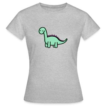 Süßer Dino - Frauen T-Shirt - Grau meliert - Vorne - AI Model Female 172 dark (172cm)